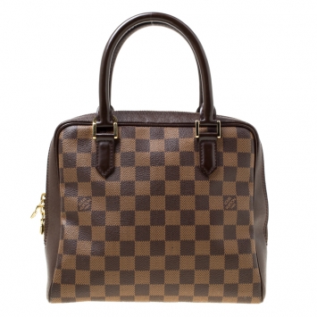 Pre Owned Louis Vuitton Damier Ebene Canvas and Leather Triana Bag