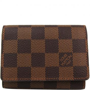Pre Owned Louis Vuitton Damier Ebene Canvas Business Card Holder