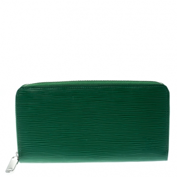 Pre Owned Louis Vuitton Green Epi Leather Zippy Wallet 