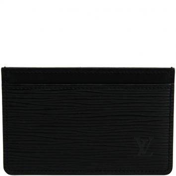 Pre Owned Louis Vuitton Noir Epi Leather Card Holder