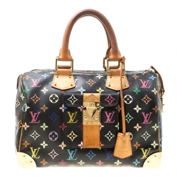 Pre Owned Louis Vuitton Black Multicolor Monogram Canvas Speedy 30