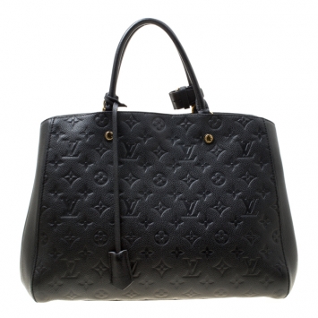 Pre Owned Louis Vuitton Black Monogram Empreinte Leather Montaigne GM Bag