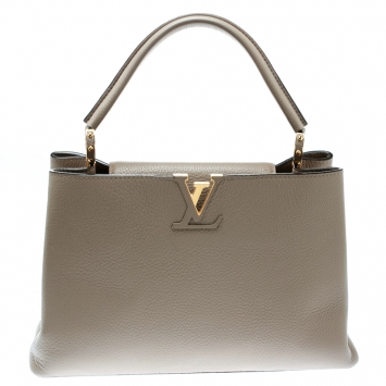 Pre Owned Louis Vuitton Galet Taurillon Leather Capucines MM Bag