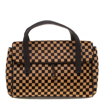 Pre Owned Louis Vuitton Damier Sauvage Calfhair Limited Edition Lionne Spawn Bag