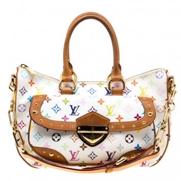 Pre Owned Louis Vuitton White Multicolor Monogram Canvas Rita Bag
