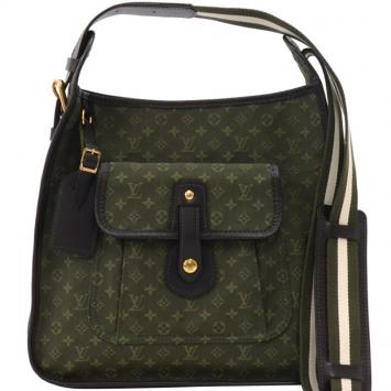 Pre Owned Louis Vuitton Green Monogram Mini Lin Mary Kate Bag