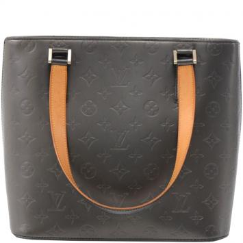 Pre Owned Louis Vuitton Black Monogram Mat Stockton Bag
