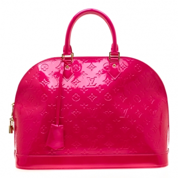 Pre Owned Louis Vuitton Rose Pop Monogram Vernis Alma GM Bag