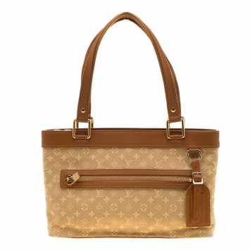 Pre Owned Louis Vuitton Beige Monogram Mini Lin Lucille PM TST Bag