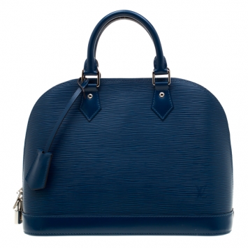 Pre Owned Louis Vuitton Cyan Epi Leather Alma PM Bag