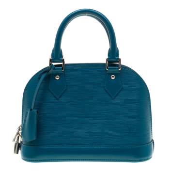 Pre Owned Louis Vuitton Cyan Epi Leather Alma BB Bag