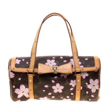 Pre Owned Louis Vuitton Monogram Canvas Cherry Blossom Papillon Bowling Bag