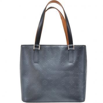 Pre Owned Louis Vuitton Navy Monogram Mat Stockton Bag