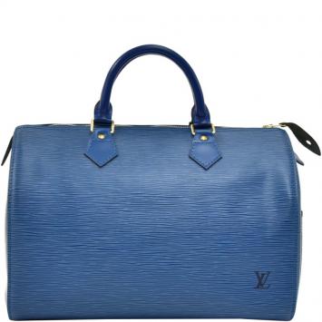 Pre Owned Louis Vuitton Toledo Blue Epi Leather Speedy 30 Bag