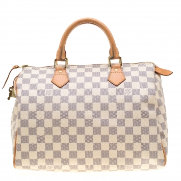 Pre Owned Louis Vuitton Damier Azur Canvas Speedy 30 Bag