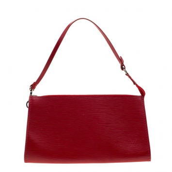 Pre Owned Louis Vuitton Rouge Epi Leather Pochette Accessories