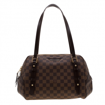 Pre Owned Louis Vuitton Damier Ebene Canvas Rivington GM Bag
