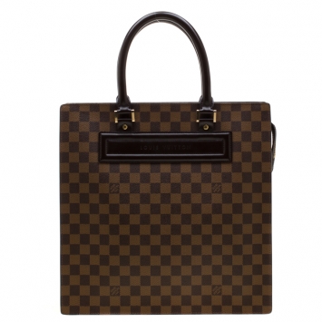 Pre Owned Louis Vuitton Damier Ebene Canvas Venice Sac Plat GM Bag