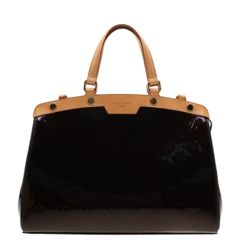 Pre Owned Louis Vuitton Amarante Monogram Vernis Brea MM Bag