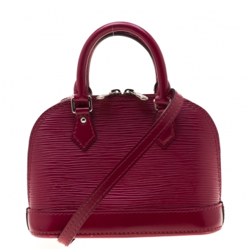 Pre Owned Louis Vuitton Fuchsia Epi Leather Alma Nano Bag