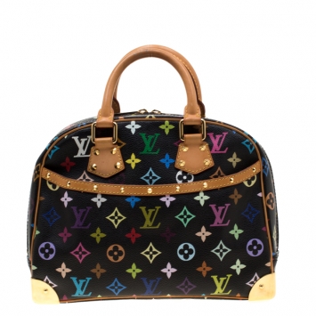 Pre Owned Louis Vuitton Black Monogram Multicolore Trouville Bag