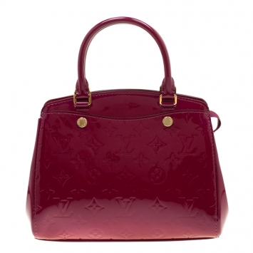 Pre Owned Louis Vuitton Rouge Fauviste Monogram Vernis Brea PM NM Bag