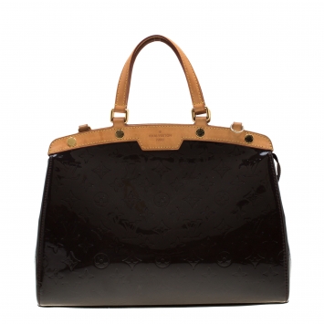 Pre Owned Louis Vuitton Amarante Monogram Vernis Brea MM Bag