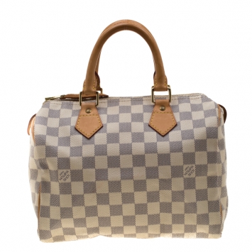 Pre Owned Louis Vuitton Damier Azur Speedy 25 Bag