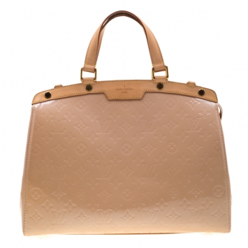 Pre Owned Louis Vuitton Noisette Monogram Vernis Brea GM Bag