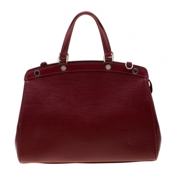 Pre Owned Louis Vuitton Red Epi Leather Brea MM Bag