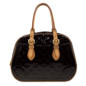 Pre Owned Louis Vuitton Amarante Monogram Vernis Summit Drive Bag