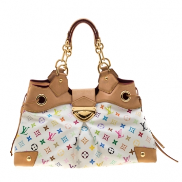 Pre Owned Louis Vuitton White Monogram Multicolore Canvas Ursula Bag