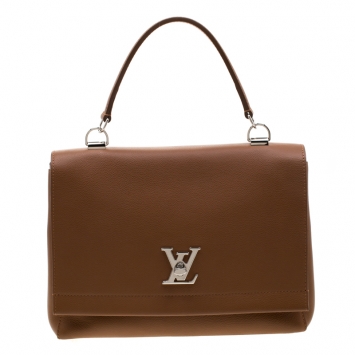 Pre Owned Louis Vuitton Tan Leather Lockme II Bag