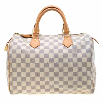 Pre Owned Louis Vuitton Damier Azur Canvas Speedy 30 Bag