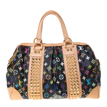 Pre Owned Louis Vuitton Black Multicolor Monogram Courtney GM Bag