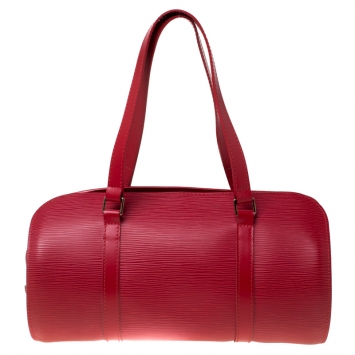 Pre Owned Louis Vuitton Red Epi Leather Soufflot Bag