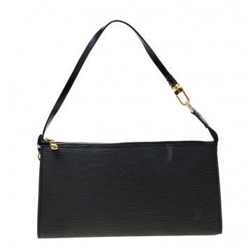 Pre Owned Louis Vuitton Black Epi Leather Pochette Accessories