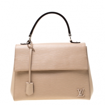 Pre Owned Louis Vuitton Jaune Pale Epi Leather Cluny MM Top Handle Bag