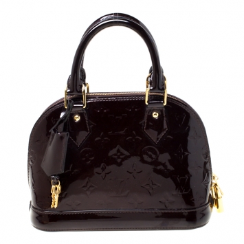Pre Owned Louis Vuitton Griotte Monogram Vernis Alma BB Bag