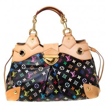 Pre Owned Louis Vuitton Black Multicolor Monogram Canvas Ursula Bag