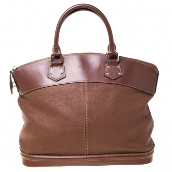 Pre Owned Louis Vuitton Brown Suhali Leather Lockit MM Bag