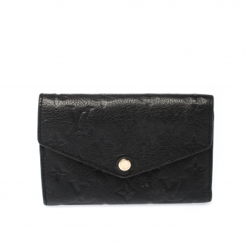 Pre Owned Louis Vuitton Black Monogram Empreinte Leather Curieuse Compact Wallet