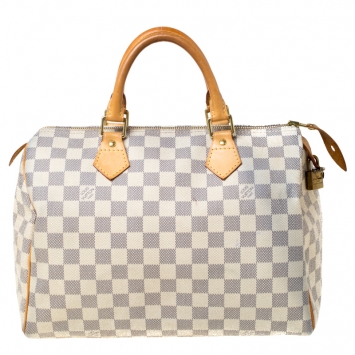 Pre Owned Louis Vuitton Damier Azur Canvas Speedy 30 Bag