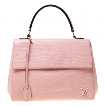 Pre Owned Louis Vuitton Rose Ballerine Epi Leather Cluny MM Bag