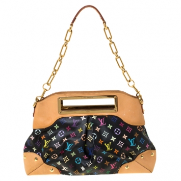 Pre Owned Louis Vuitton Black Multicolore Monogram Canvas Judy GM Bag            