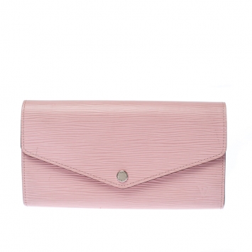 Pre Owned Louis Vuitton Rose Nacre Epi Leather Sarah Wallet