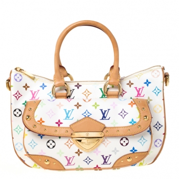 Pre Owned Louis Vuitton White Multicolor Monogram Canvas Rita Bag