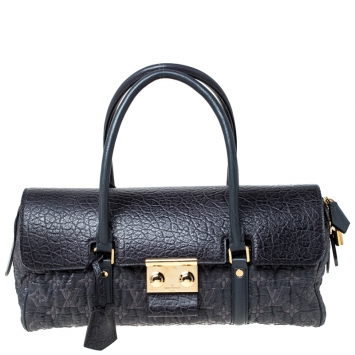 Pre Owned Louis Vuitton Navy Blue Gris Monogram Limited Edition Volupte Beaute Bag