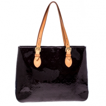 Pre Owned Louis Vuitton Amarante Monogram Vernis Brentwood Bag