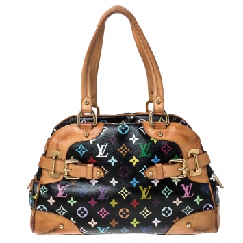 Pre Owned Louis Vuitton Black Multicolore Monogram Canvas Claudia Bag